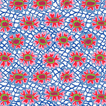 Bits & Bobs PWBM116.WHITE SM Flower Net White by Brandon Mably for FreeSpirit Fabrics