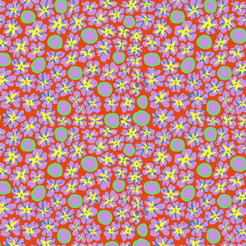 Bits & Bobs PWBM114.ORANGE SM Primulas Orange by Brandon Mably for FreeSpirit Fabrics