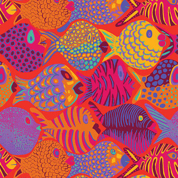 Bits & Bobs PWBM112.TOMATO SM Shoal Tomato by Brandon Mably for FreeSpirit Fabrics