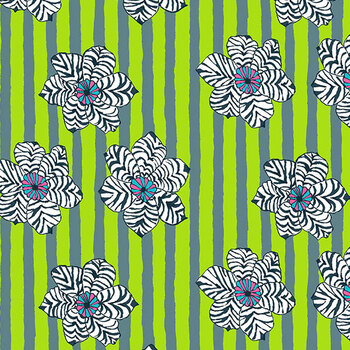 Bits & Bobs PWBM120.GREEN SM Zebra Lily Green by Brandon Mably for FreeSpirit Fabrics