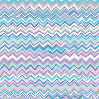 Bits & Bobs PWBM111.BLUE SM Zig Zag Blue by Brandon Mably for FreeSpirit Fabrics