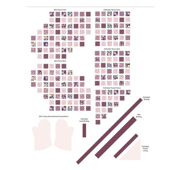 Twilight on the Prairie HD18860-BURGUNDY Oven Mitt Potholder Duo Panel by Modern Prairie for Riley Blake Designs