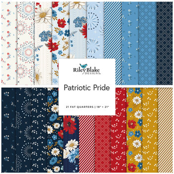 Patriotic Pride  Fat Quarter Bundle Sandy Gervais for Riley Blake Designs