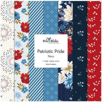 Patriotic Pride  One Yard Bundle Navy + Panel Sandy Gervais for Riley Blake Designs