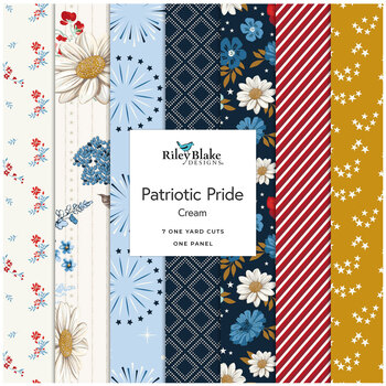 Patriotic Pride  One Yard Bundle Cream + Panel Sandy Gervais for Riley Blake Designs