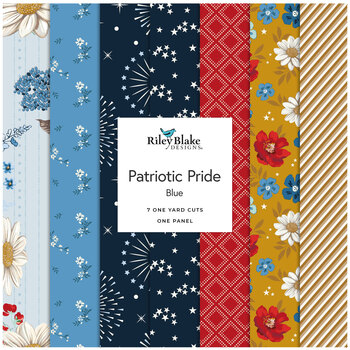 Patriotic Pride  One Yard Bundle Blue + Panel Sandy Gervais for Riley Blake Designs