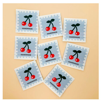 Sew In Labels - Cherry - Blue - 8ct