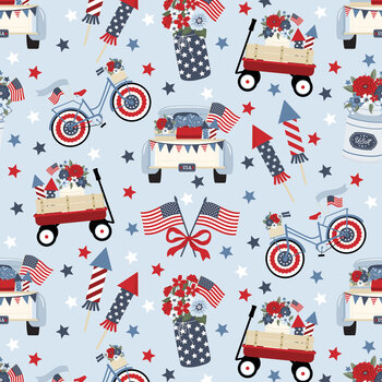 Hooray for the USA C18690-LTBLUE by Dani Mogstad for Riley Blake Designs