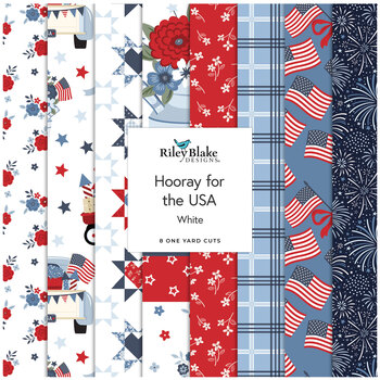 Hooray for the USA  One Yard Bundle White Dani Mogstad for Riley Blake Designs