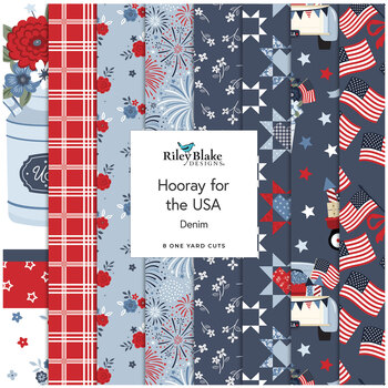 Hooray for the USA  One Yard Bundle Denim Dani Mogstad for Riley Blake Designs