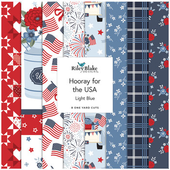 Hooray for the USA  One Yard Bundle Light Blue Dani Mogstad for Riley Blake Designs