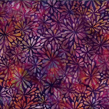 Bali Batiks - Fuchsia Bloom Y2709-286 Sugarplum by Hoffman Fabrics
