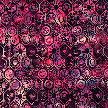 Bali Batiks - Fuchsia Bloom Y2707-143 Ruby by Hoffman Fabrics