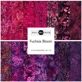 Bali Batiks - Fuchsia Bloom  Fat Quarter Bundle by Hoffman Fabrics