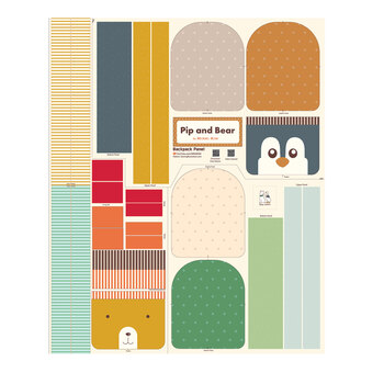 Ashmere P18900-PANEL Pip And Bear Backpack Panel by Minki Kim for Riley Blake Designs