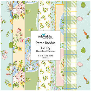 Peter Rabbit™ Spring  One Yard Bundle BLEACHED DENIM by Riley Blake Designs