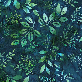Bali Batiks - Deep Blue Reefs Y2699-178 Leaf by Hoffman Fabrics