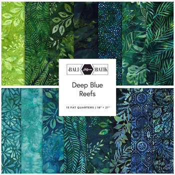 Bali Batiks - Deep Blue Reefs  Fat Quarter Bundle by Hoffman Fabrics