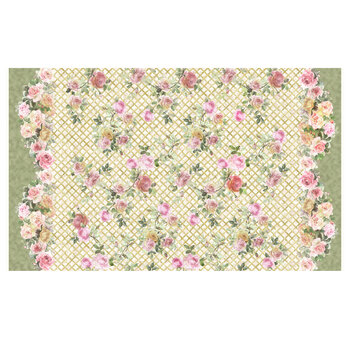 Cottage Blooms 32443-X Cottage Rose Double Border by Gail Flores for QT Fabrics