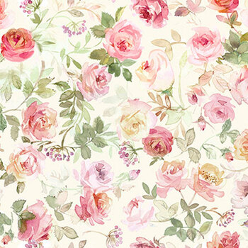 Cottage Blooms 32439-E Packed Roses by Gail Flores for QT Fabrics