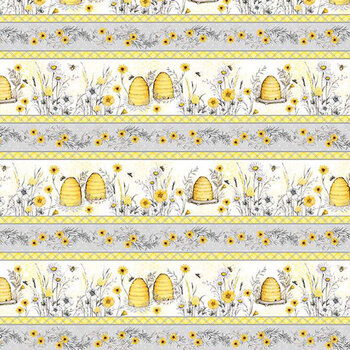 Buzzin' Blooms 39935-159 Repeating Stripe Multi by Susan Winget for Wilmington Prints