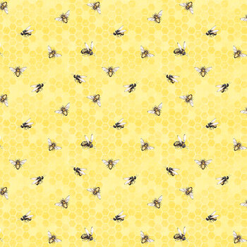 Buzzin' Blooms 39940-559 Bee Toss Yellow by Susan Winget for Wilmington Prints