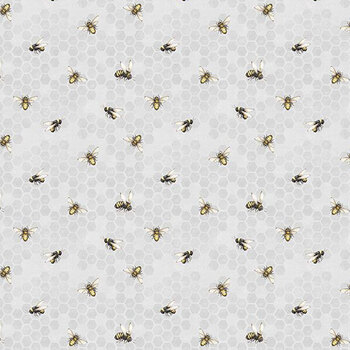 Buzzin' Blooms 39940-959 Bee Toss Gray by Susan Winget for Wilmington Prints