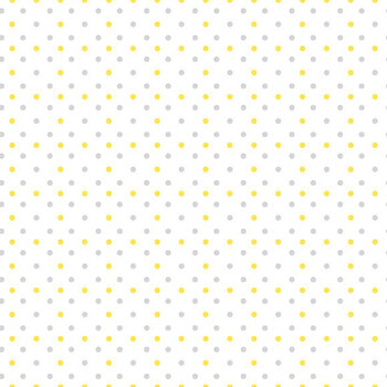 Buzzin' Blooms 39941-159 Polka Dots White by Susan Winget for Wilmington Prints