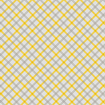 Buzzin' Blooms 39943-959 Plaid Gray by Susan Winget for Wilmington Prints