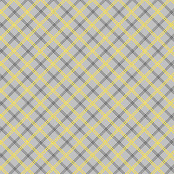 Buzzin' Blooms 39943-995 Plaid Dark Gray by Susan Winget for Wilmington Prints