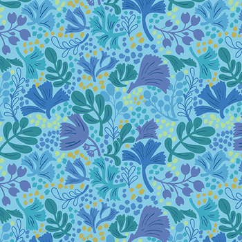 Anacapa Isle A-10493-B Fronds Cerulean by Nancy Rink for Andover Fabrics