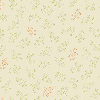 Practical Magic A-292-L Olive Branch Parchment by Laundry Basket Quilts for Andover Fabrics