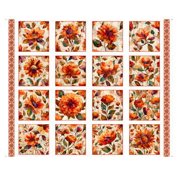 Crimson Garden 32348-Z Flower Picture Patches Small Panel by Morris Creative Group for QT Fabrics
