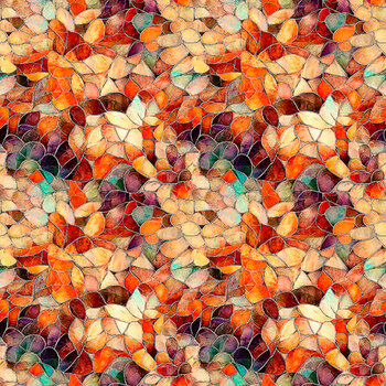Crimson Garden 32351-X Leaf Mosaic by Morris Creative Group for QT Fabrics