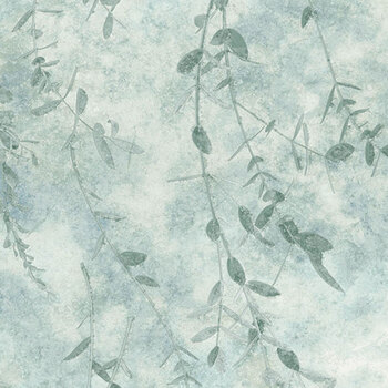 Evening Song - Stonehenge DP29556-42 Trailing Leaves Lt Blue by Linda Ludovico for Northcott Fabrics