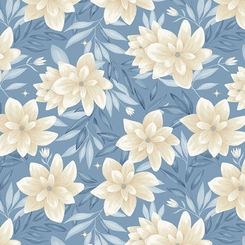 Midnight Garden A-10454-LB Midnight Garden Steel Blue by Stacie Mar for Andover Fabrics