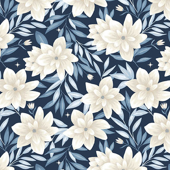 Midnight Garden A-10454-B Midnight Garden Navy Blue by Stacie Mar for Andover Fabrics