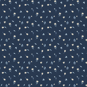 Midnight Garden A-10297-B Moonlit Petals Navy Blue by Stacie Mar for Andover Fabrics