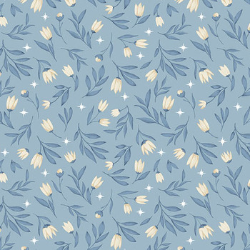 Midnight Garden A-10294-LB Midnight Bloom Steel Blue by Stacie Mar for Andover Fabrics