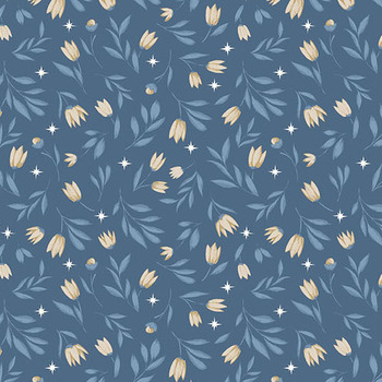 Midnight Garden A-10294-B Midnight Bloom Deep Blue by Stacie Mar for Andover Fabrics