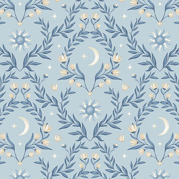 Midnight Garden A-10293-LB Lunar Flourish Misty Blue by Stacie Mar for Andover Fabrics