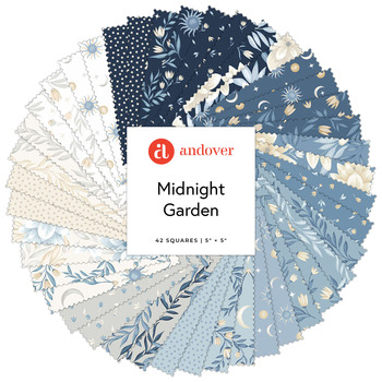 Midnight Garden  5" Squares Stacie Mar for Andover Fabrics