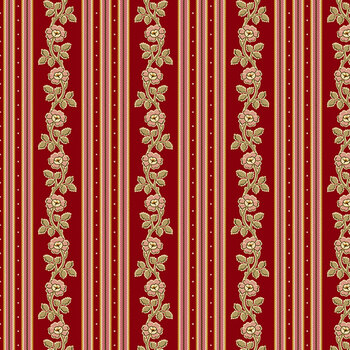 Plum Creek A-10685-R Dakota Stripe Crimson by Little House on the Prairie for Andover Fabrics
