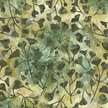 The Zen Garden 82305-74 Leaves Olive by Banyan Batiks for Northcott Fabrics