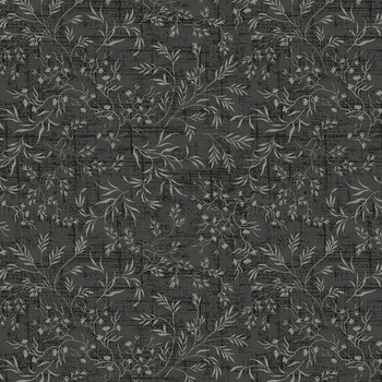 A Rose is a Rose R652226D-CHARCOAL Vines by The Smithsonian for Marcus Fabrics