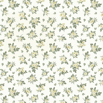 A Rose is a Rose R652225D-IVORY Tossed Flowers by The Smithsonian for Marcus Fabrics