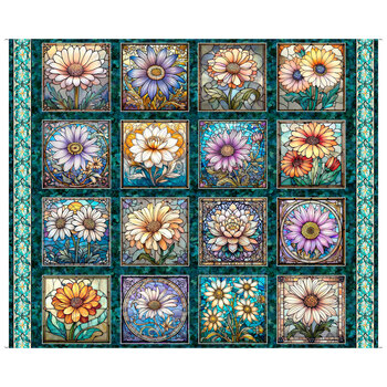Moonlit Dreams 32372-Q Floral Picture Blocks Panel by Morris Creative Group for QT Fabrics