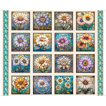 Moonlit Dreams 32372-E Floral Picture Blocks Panel by Morris Creative Group for QT Fabrics