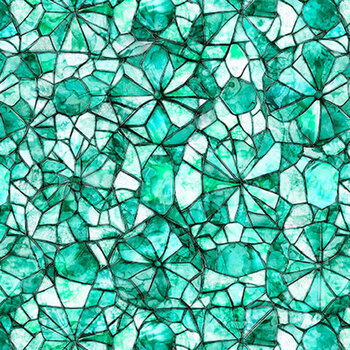 Lumenique 31942-Q Turquoise Mosaic Blender by Morris Creative Group for QT Fabrics