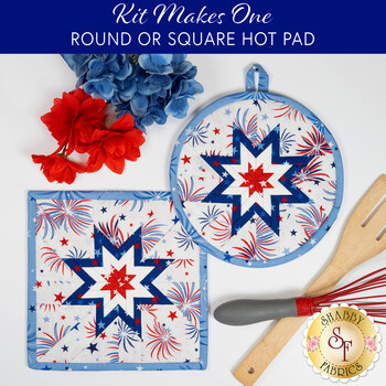  Folded Star Hot Pad Kit - Celebrate The USA - Round OR Square - White